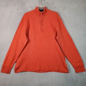 The North Face Sweater Mens L Orange Wool Blend 1/4 Zip Outdoor Hiking Gorpcore